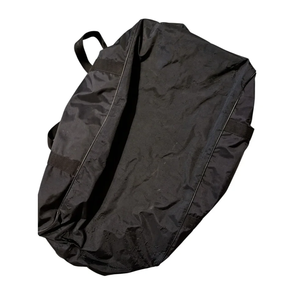 Vintage‎ Nike Duffel Bag 90s Nylon Black Red Swoosh Gym Travel Sports...